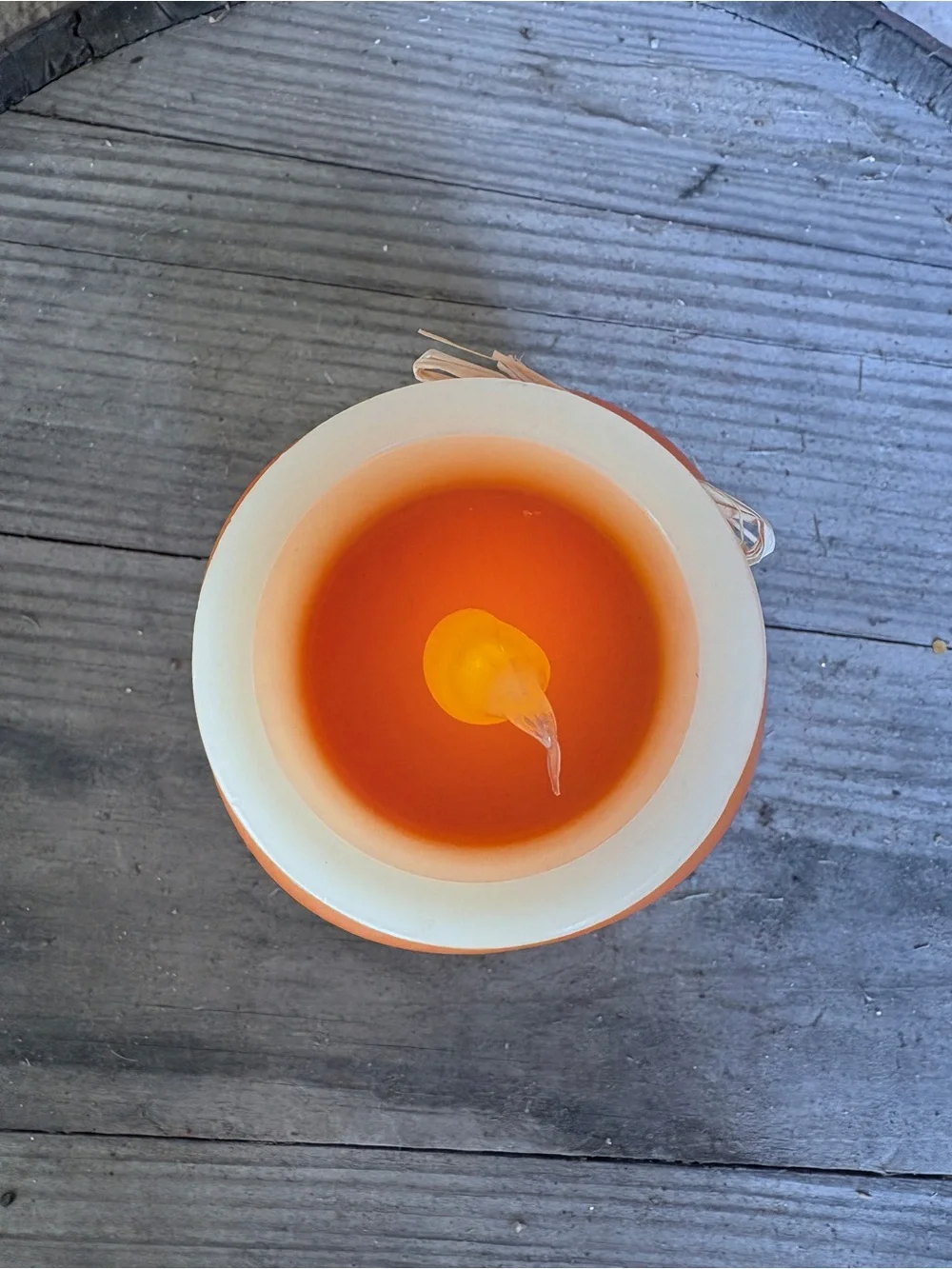 Candy corn mason jar flicker candle